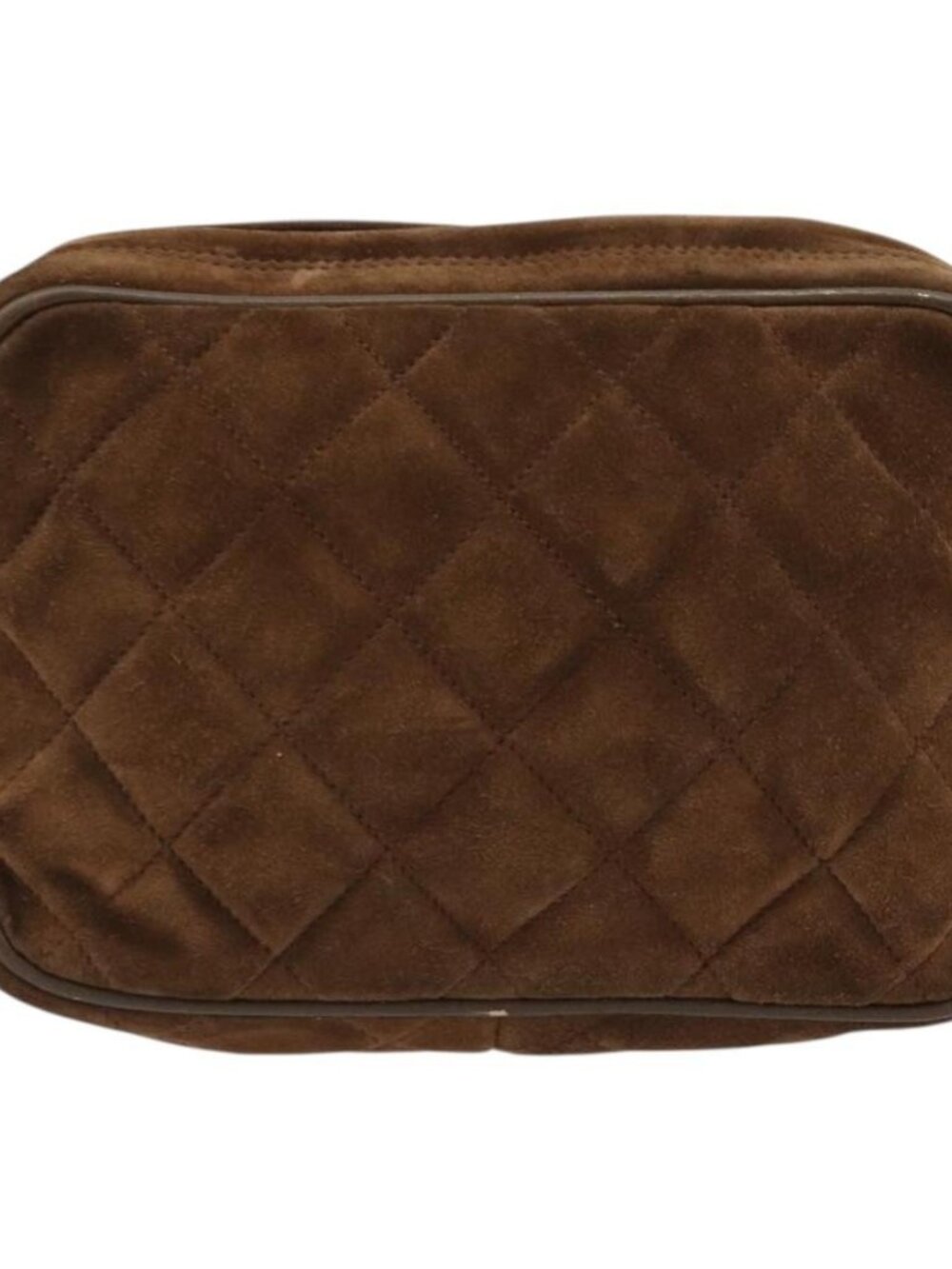 CHANEL Matelasse Chain Shoulder Bag Suede Brown Gold CC Auth BA12895 - Picture 2 of 15